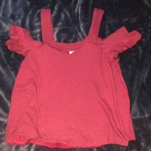 NWOT Alya off the shoulder maroon tank top